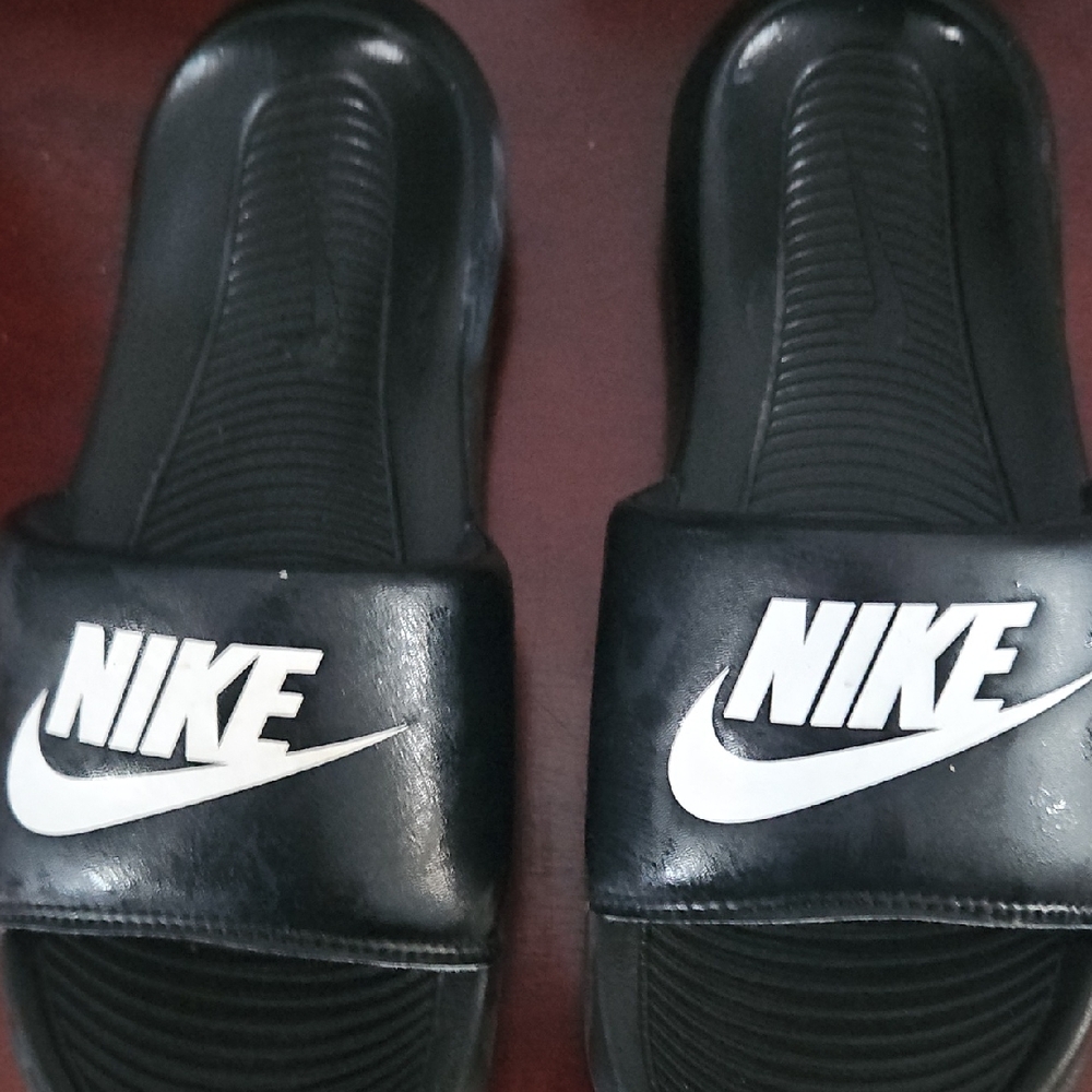 Nike Black and White Slide Sandals